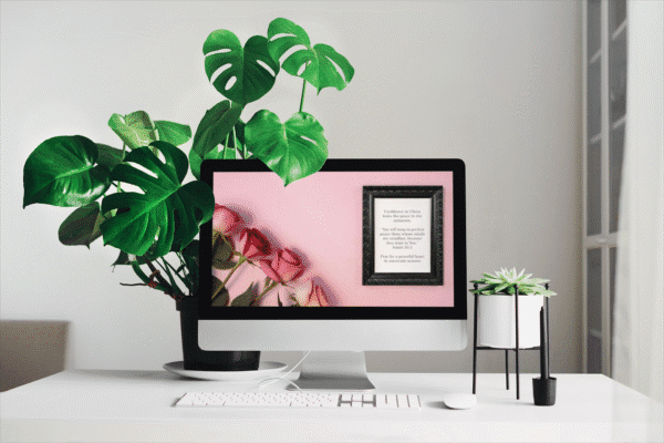 30 Day Auto Changing Christian Devotion 4K Wallpapers – Building Confidence in Christ with Roses and Black Frame - Image 2