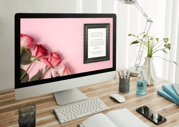 30 Day Auto Changing Christian Devotion 4K Wallpapers – Building Confidence in Christ with Roses and Black Frame - Image 3