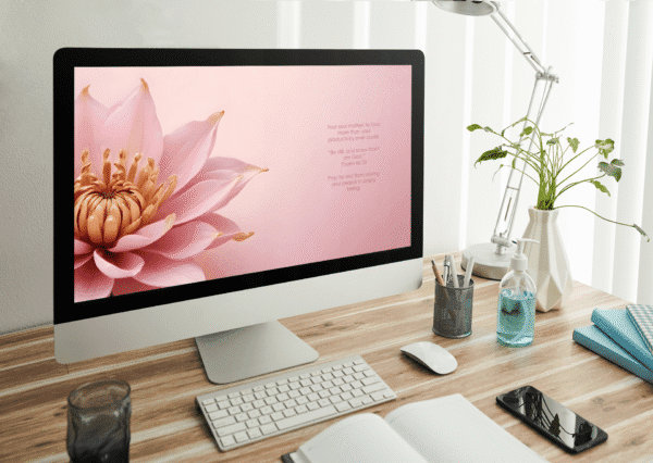 30 Day Auto Changing Christian Devotion 4K Wallpapers – Dealing with Depression Theme with Pink Flower - Image 3