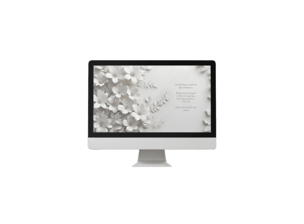 30 Day Auto Changing Christian Devotional 4K Wallpapers – Dealing with Depression – Floral White Theme Digital Download