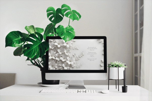 30 Day Auto Changing Christian Devotional 4K Wallpapers – Dealing with Depression – Floral White Theme Digital Download - Image 2