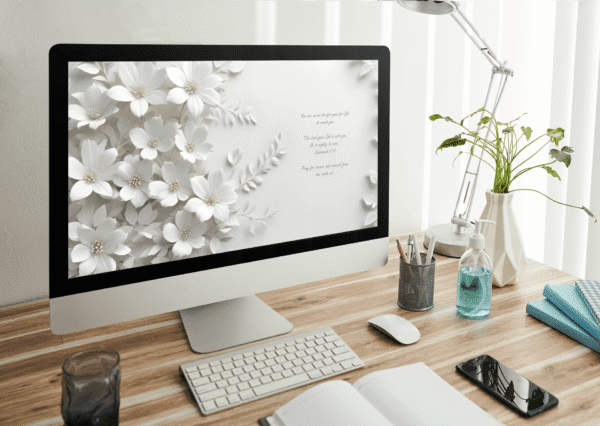 30 Day Auto Changing Christian Devotional 4K Wallpapers – Dealing with Depression – Floral White Theme Digital Download - Image 3