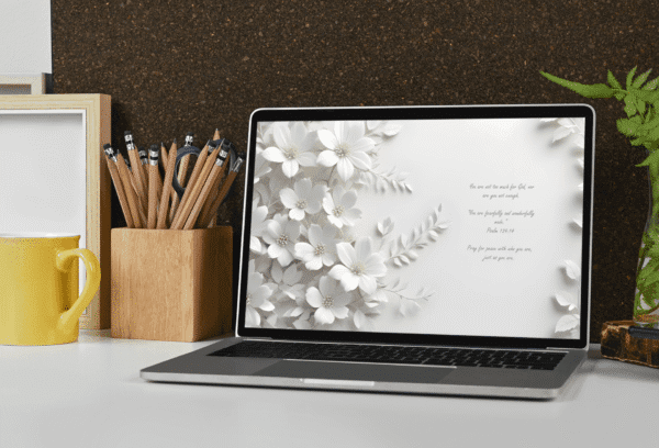 30 Day Auto Changing Christian Devotional 4K Wallpapers – Dealing with Depression – Floral White Theme Digital Download - Image 4