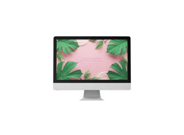 30 Day Auto Changing Emotional Resilience Affirmation 4K Wallpapers – Monstera Leaf Digital Download