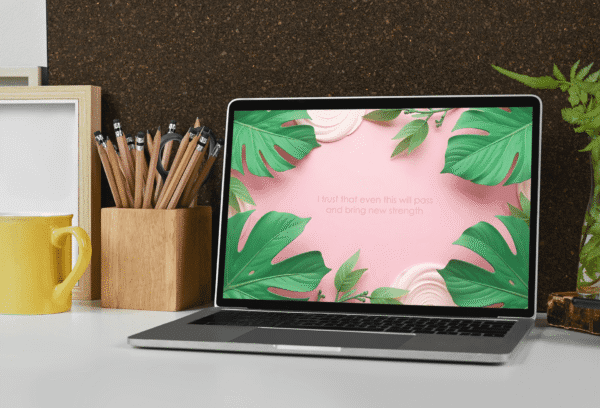 30 Day Auto Changing Emotional Resilience Affirmation 4K Wallpapers – Monstera Leaf Digital Download - Image 4