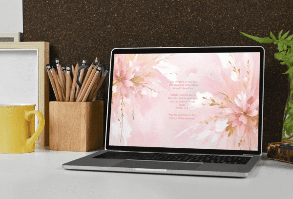 30-Day Auto Changing Christian Devotional Desktop Wallpaper – Losing a Job or Changing Careers – 4K Watercolor Gold Digital Download - Image 4