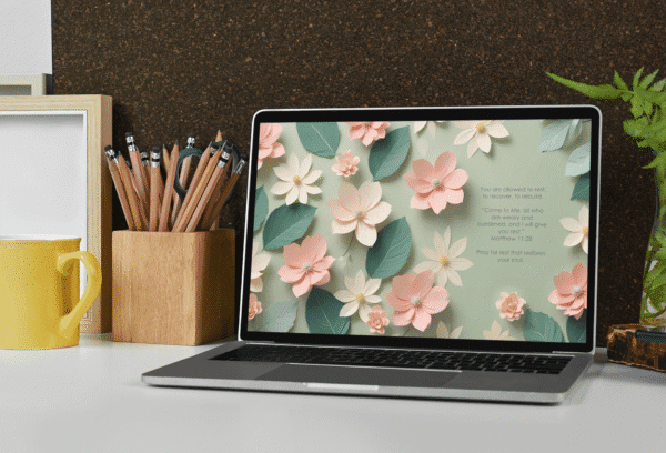 30 Day Auto Changing Christian Devotional 4K Wallpapers – Healing from a Toxic Relationship with Paper Flowers Theme - Image 4