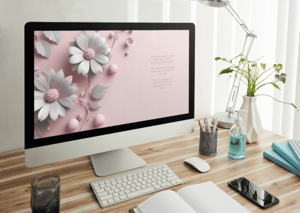 30 Day Auto Changing Christian Devotional 4K Wallpapers – Letting Go of the Past – 3D Floral Digital Download - Image 3