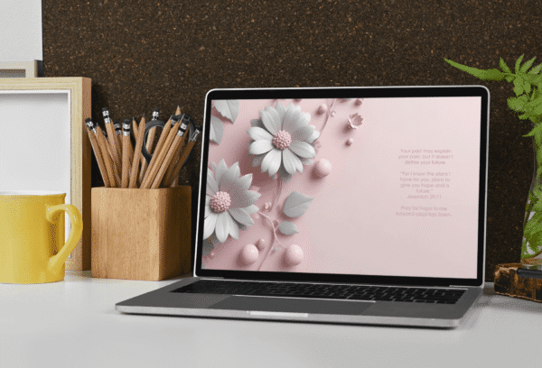 30 Day Auto Changing Christian Devotional 4K Wallpapers – Letting Go of the Past – 3D Floral Digital Download - Image 4