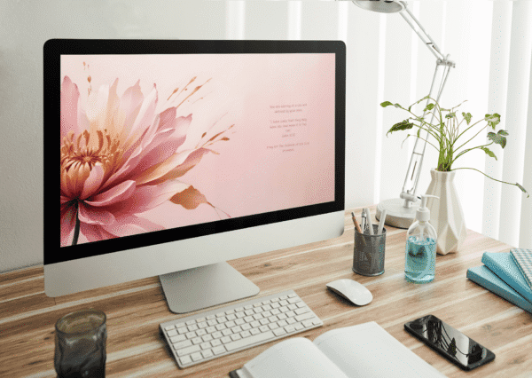 30 Day Auto Changing Christian Devotional 4K Wallpapers – Letting Go of the Past – Floral Blush Theme Digital Download - Image 3