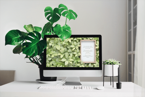 30 Day Auto Changing Christian Devotion 4K Wallpapers – Letting Go of the Past with Green Leaves Theme - Image 2