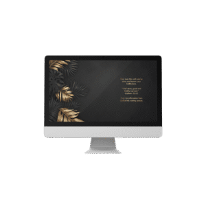 30 Day Auto Changing Christian Devotional Desktop Wallpaper – Losing a Job or Changing Careers – 4K Black and Gold Tropical Leaves