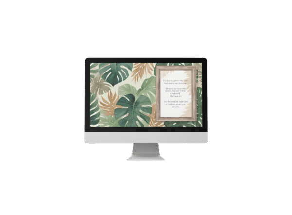 30 Day Auto Changing Christian Devotional Wallpaper – Losing a Job or Changing Careers – 4K Tropical Watercolor Leaves Digital Download