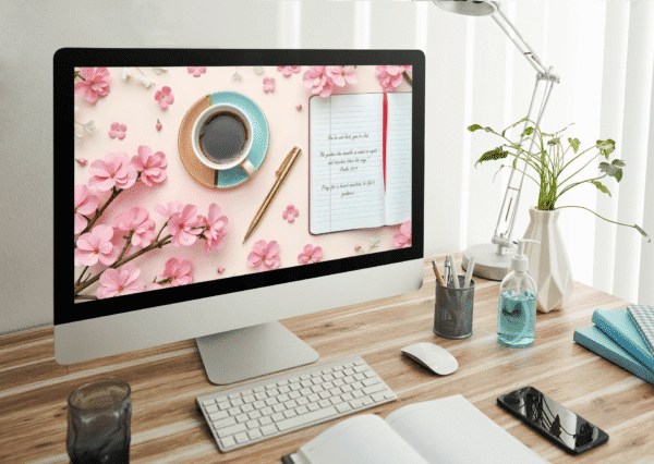 30 Day Auto Changing Christian Devotion – Moving to a New City – Cherry Blossoms Journal Theme – 4K Wallpapers Digital Download - Image 3