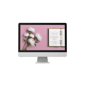 30 Day Auto Changing Christian Devotional 4K Wallpapers – Moving to a New City with Peonies and Journal