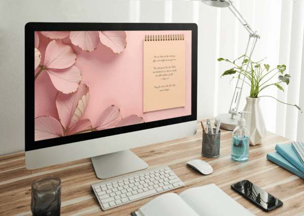 30 Day Auto Changing Christian Devotion 4K Wallpapers – Overcoming Insecurity and Low Self-Worth – Blush Notes Theme - Image 3