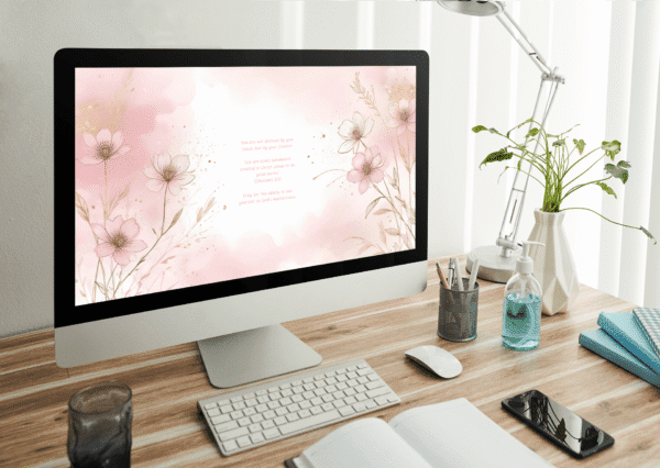 30 Day Auto Changing Christian Devotional 4K Wallpapers – Overcoming Insecurity and Low Self-Worth – Floral Line Art Theme - Image 3