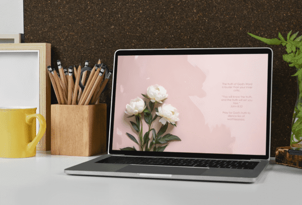 30 Day Auto Changing Christian Devotional 4K Wallpapers – Overcoming Insecurity and Low Self-Worth with White Flowers - Image 4