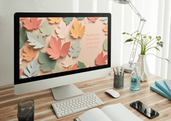 30 Day Auto Changing Positive Thinking Affirmation 4K Wallpapers – Fall Leaves Digital Download - Image 3