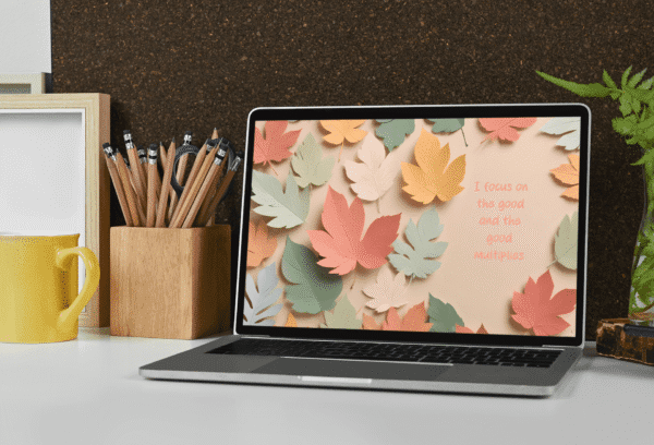 30 Day Auto Changing Positive Thinking Affirmation 4K Wallpapers – Fall Leaves Digital Download - Image 4
