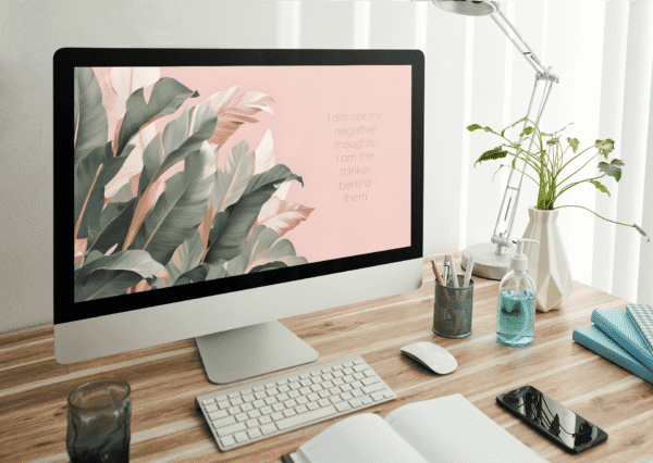30 Day Auto Changing Positive Thinking Affirmation 4K Wallpapers – Tropical Blush Digital Download - Image 3