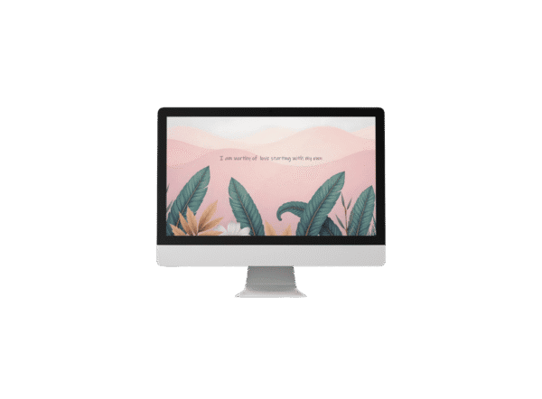 30 Day Auto Changing Self Love Affirmation 4K Wallpapers – Tropical Digital Download for Desktop
