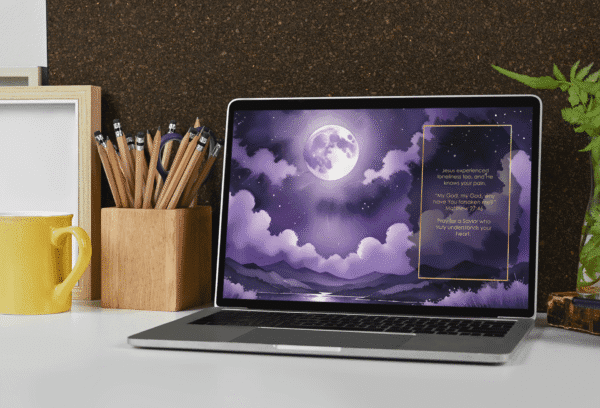 30 Day Auto Changing Christian Devotion 4K Wallpapers – Struggling with Loneliness – Moonlight Theme Digital Download - Image 4