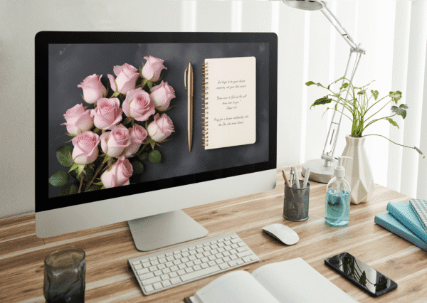 30 Day Auto Changing Christian Devotion 4K Wallpapers – Struggling with Loneliness – Slate Roses Theme Digital Download - Image 3