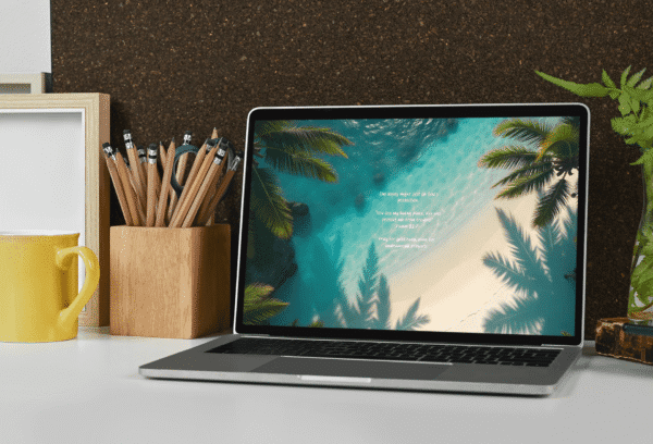 30 Day Auto Changing Christian Devotional 4K Wallpapers – Trusting God’s Timing with Aerial Beach View Digital Download - Image 4