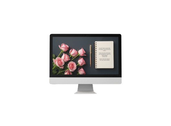 30 Day Auto Changing Christian Devotional 4K Wallpapers – Trusting God’s Timing with Notepad and Roses