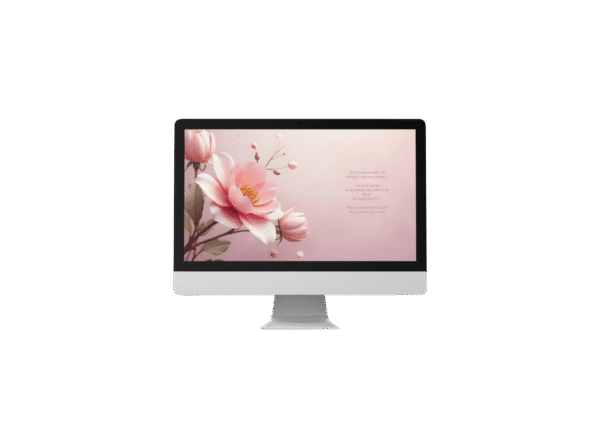 30 Day Auto Changing Christian Devotion 4K Wallpapers – Waiting for a Breakthrough Floral Blush Theme Digital Download