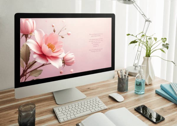 30 Day Auto Changing Christian Devotion 4K Wallpapers – Waiting for a Breakthrough Floral Blush Theme Digital Download - Image 3
