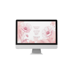30 Day Auto Changing Christian Devotional 4K Wallpapers – Wrestling with Doubt or Crisis of Faith – Pink Poppy Line Art